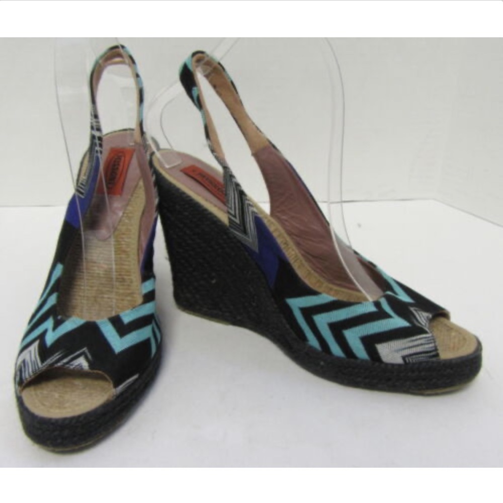 Missoni Wedge Espadrilles W/ Pattern Sz 40 - image 1